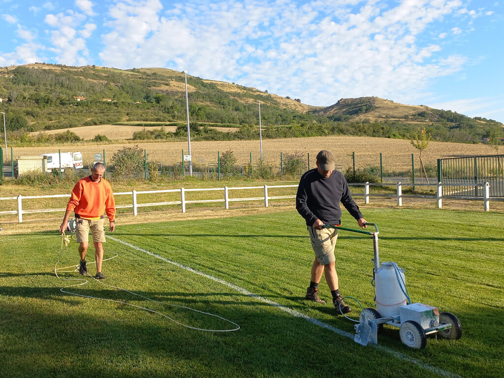 Traçage terrain de foot